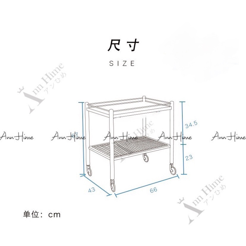 Kệ Gỗ Mini 2 Tầng Đa Năng Có Bánh Xe Decor Phòng Khách Kiểu Châu Âu Sp16