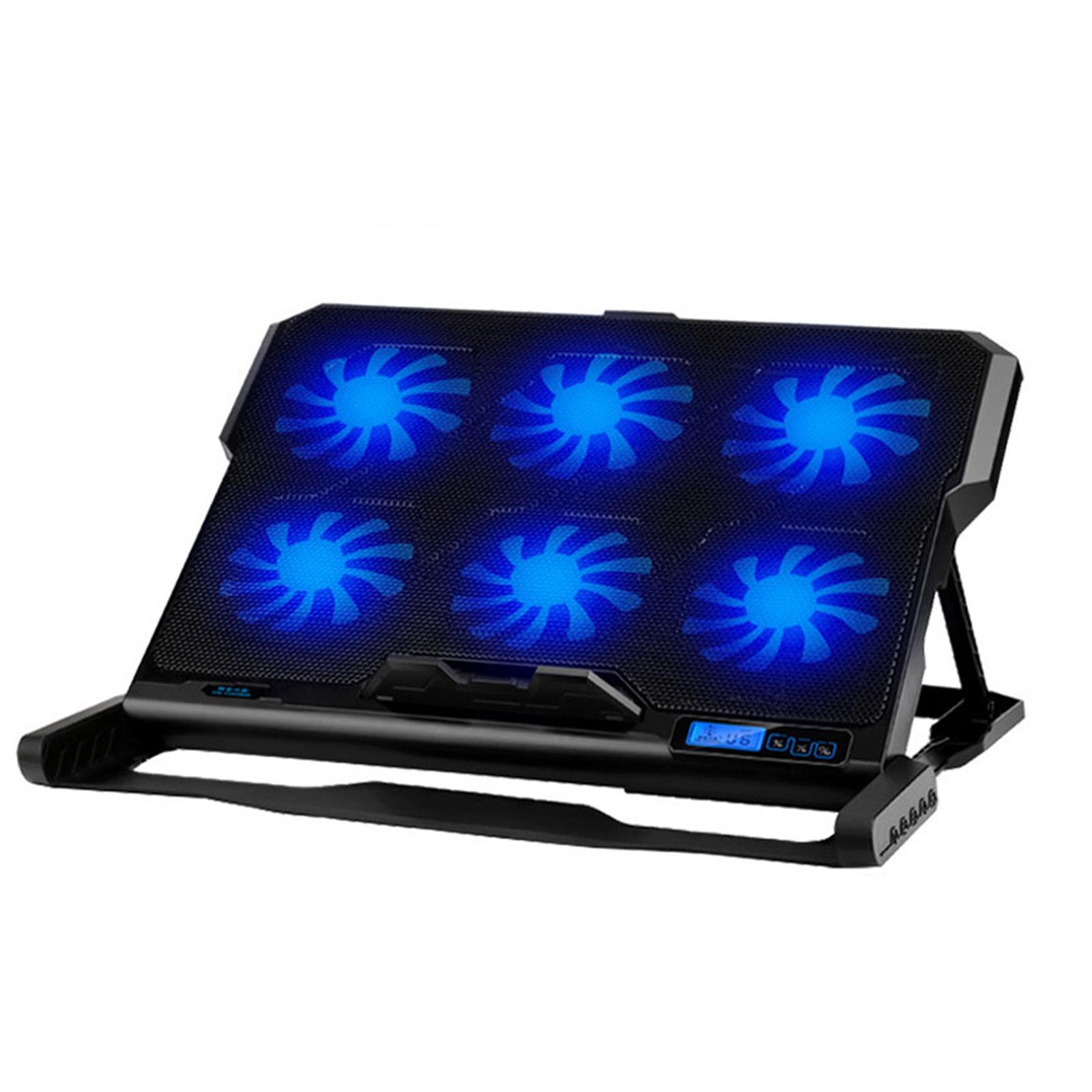 Laptop Cooling Pad, Laptop Cooler Pad 6 Quiet Led Fans Dual USB Powered Gaming Laptop Cooling Stand for Laptop Computer, Wind Speed Adjustable