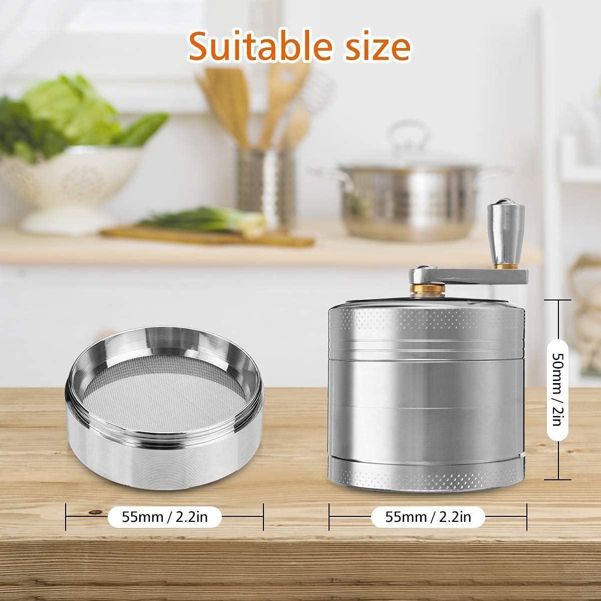 Máy nghiền máy nghiền 4 phần phấn hoa phấn hoa cho gia vị khô, gia vị, Ø55mm Mini Scraper Silver