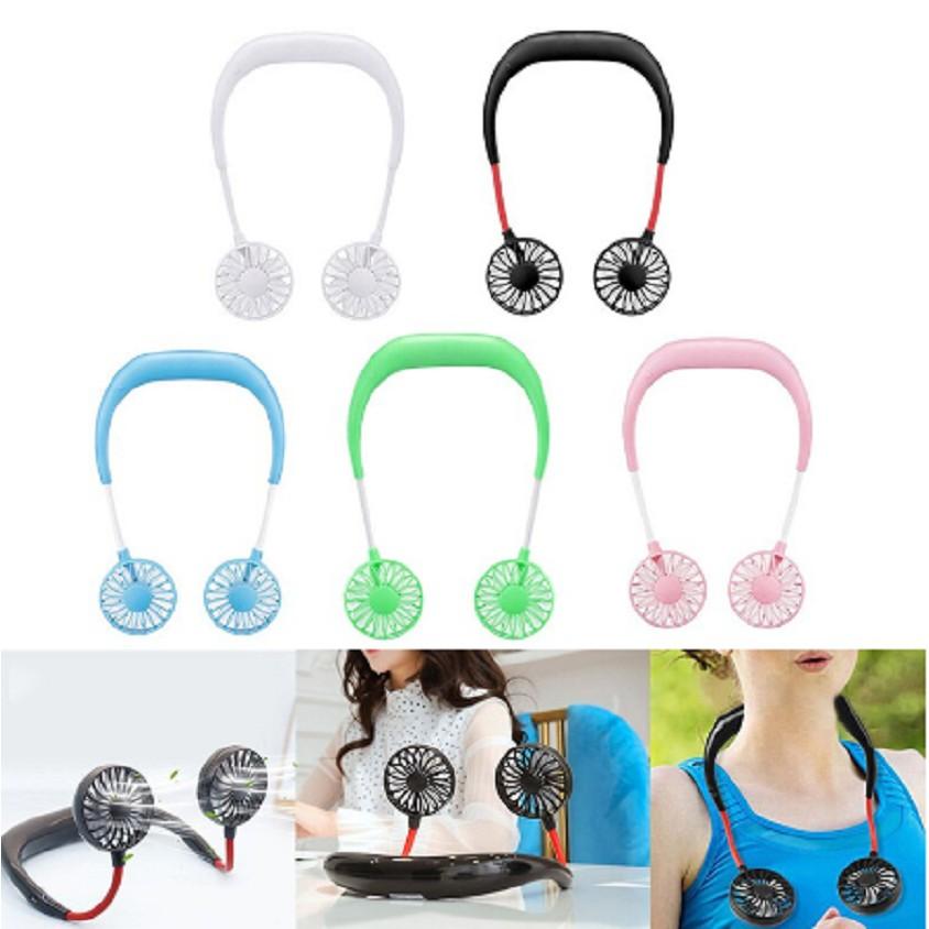 Quạt đeo cổ sạc usb siêu tiện lợi Đeo Cổ 360 Độ