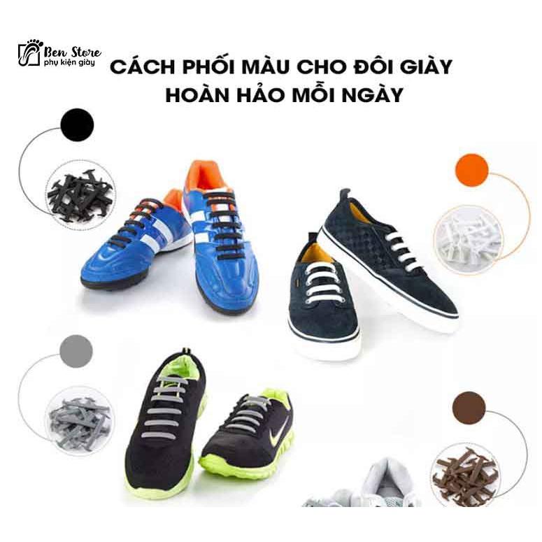 Dây Giày Đàn Hồi Dây Giày Cao Su Silicone, Giày Chạy Bộ Không Buộc Giày Thể Thao - Bộ 16 dây #day 81