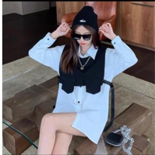Sơmi thiết kế 2in1 Unisex