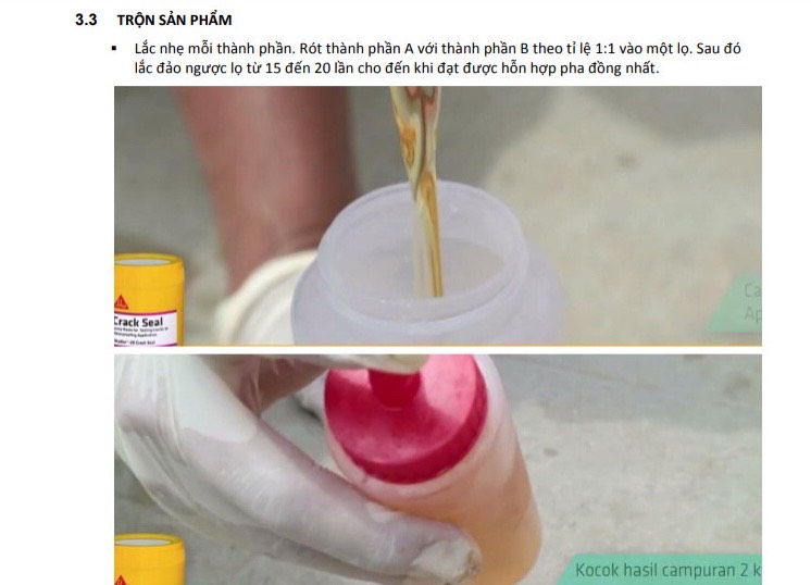 Xử lý thẩm mỹ nứt bê tông - Sikadur 20 CrackSeal