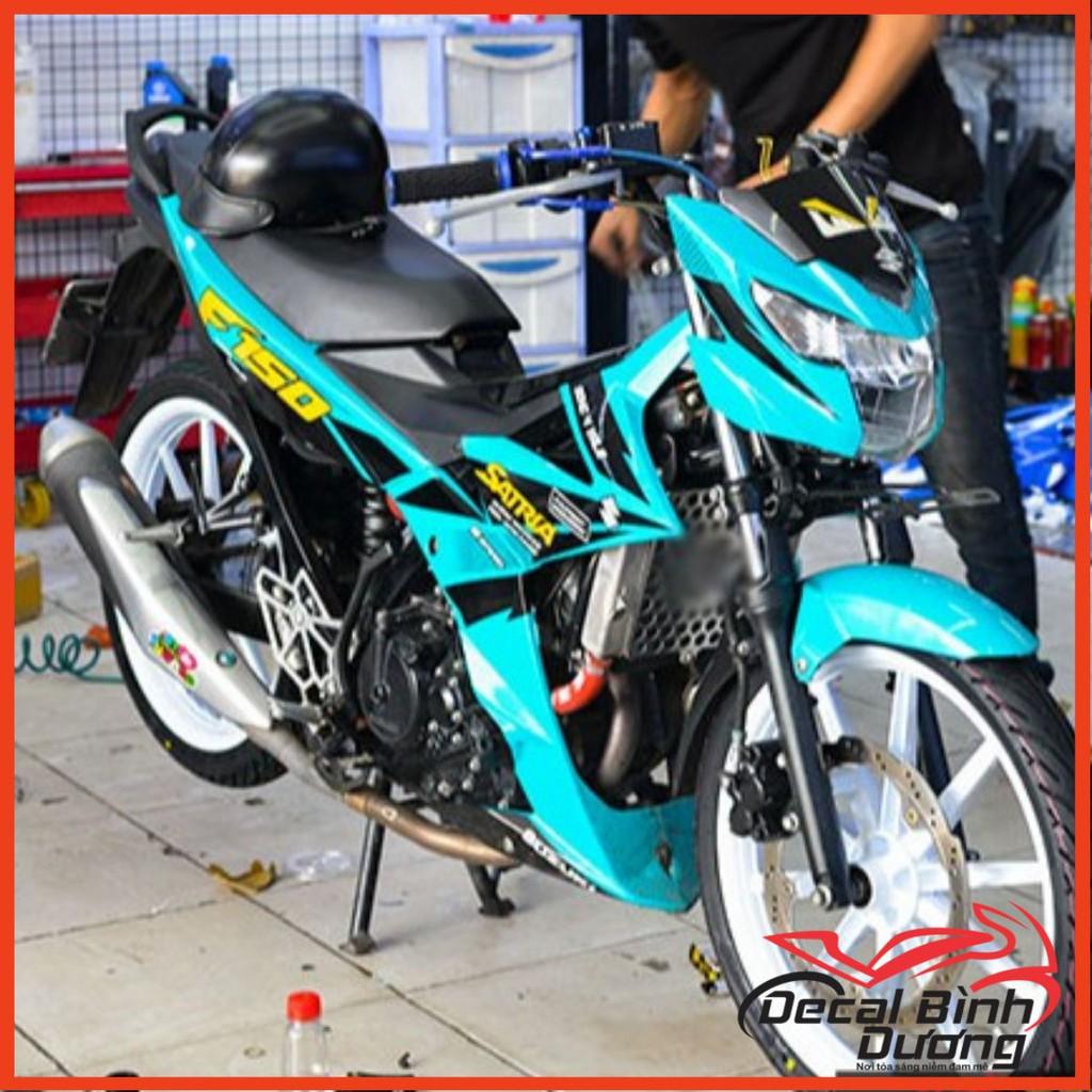 Decal Dành Cho Xe Máy - Tem Trùm Satria, Raider Xanh Ngọc Đẹp Nhất Soeei Đẹp