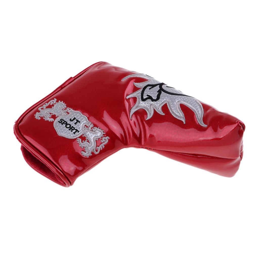 PU Universal golf Cover Mallet Putter Headcover  Red
