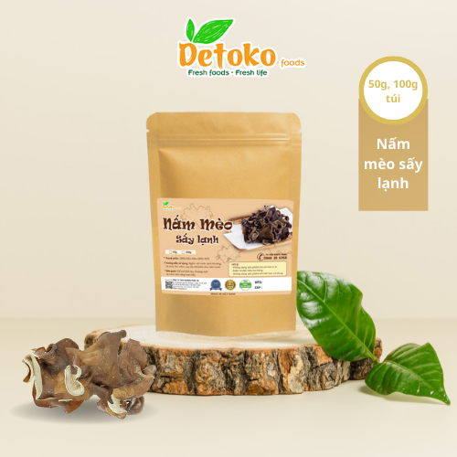 Nấm Mèo Sấy Lạnh Detoko Food Nguyên Tai Túi 50gr 100Gr
