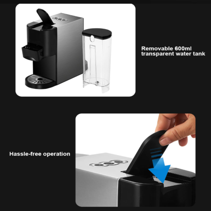 Máy pha cà phê 3 trong 1 DSP KA3046 tương tích với Capsule of Nespresso, Dolce Gusto hoặc cà phê xay - Hàng Nhập Khẩu