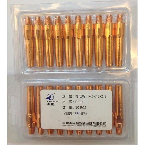 Bép hàn Mig Pana M6*45 Black wolf vỉ 10 cái