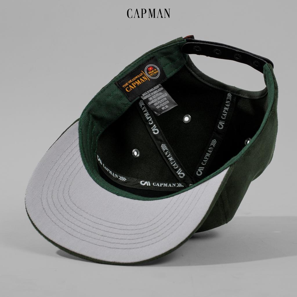 Mũ snapback CAPMAN phong cách hiphop CM12 màu xanh rêu