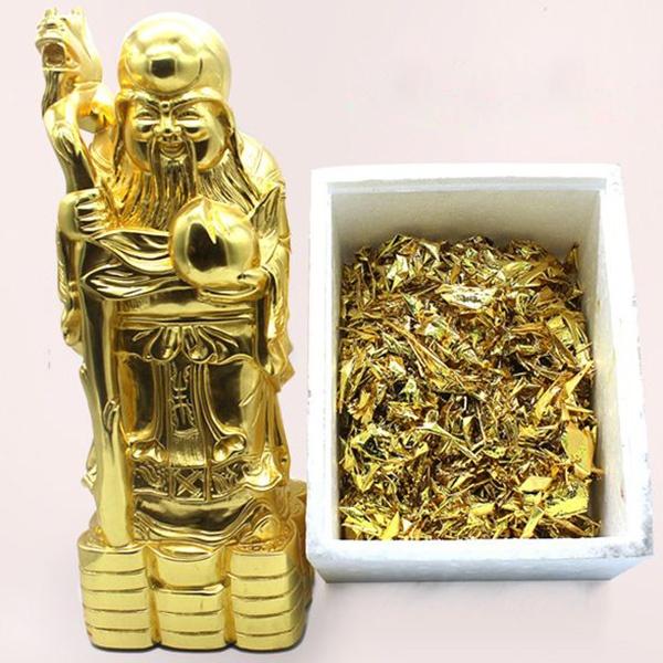 Tập 100 lá dát mạ vàng màu 24 K size 9x9cm