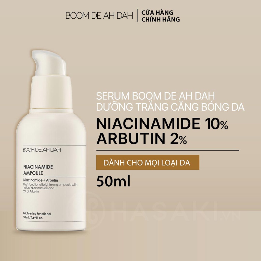 Serum dưỡng trắng da căng bóng giảm mụn BOOM DE AH DAH Niacinamide Ampoule 50ml