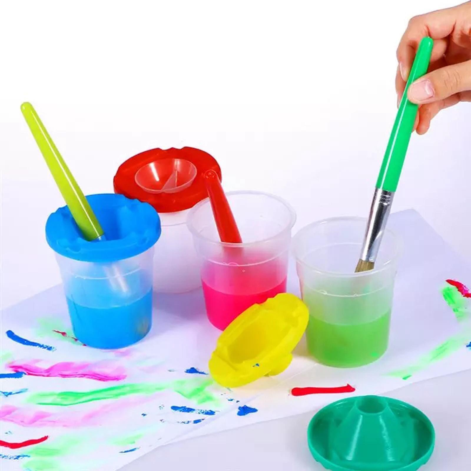 10 Pieces   Paint Cups and Assorted Colored Brush