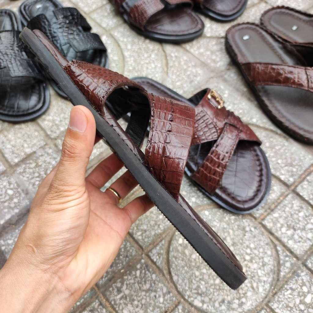Dép sandal Da cá sấu đẹp lịch sự - Rất phù hợp người lớn tuổi!