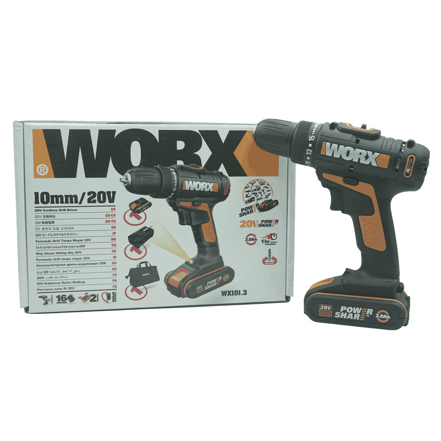 Máy khoan dùng pin Li-ion 20V Worx Orange WX101.3