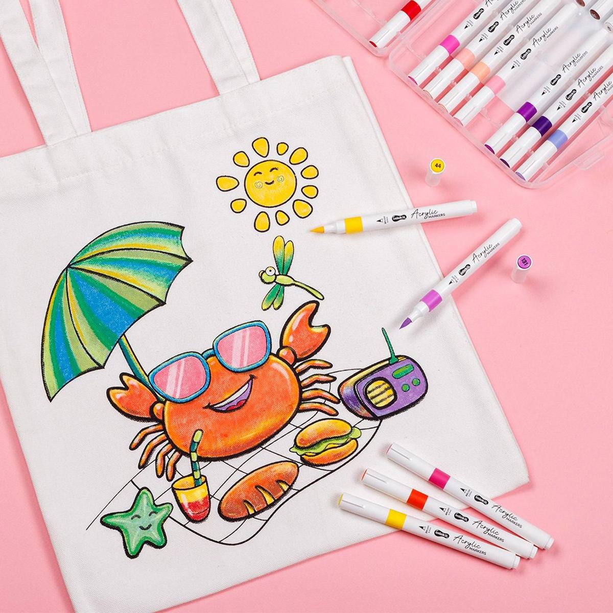 Hộp 12 Bút Lông Màu Acrylic Markers 1 Đầu - Colokit ACM-C003