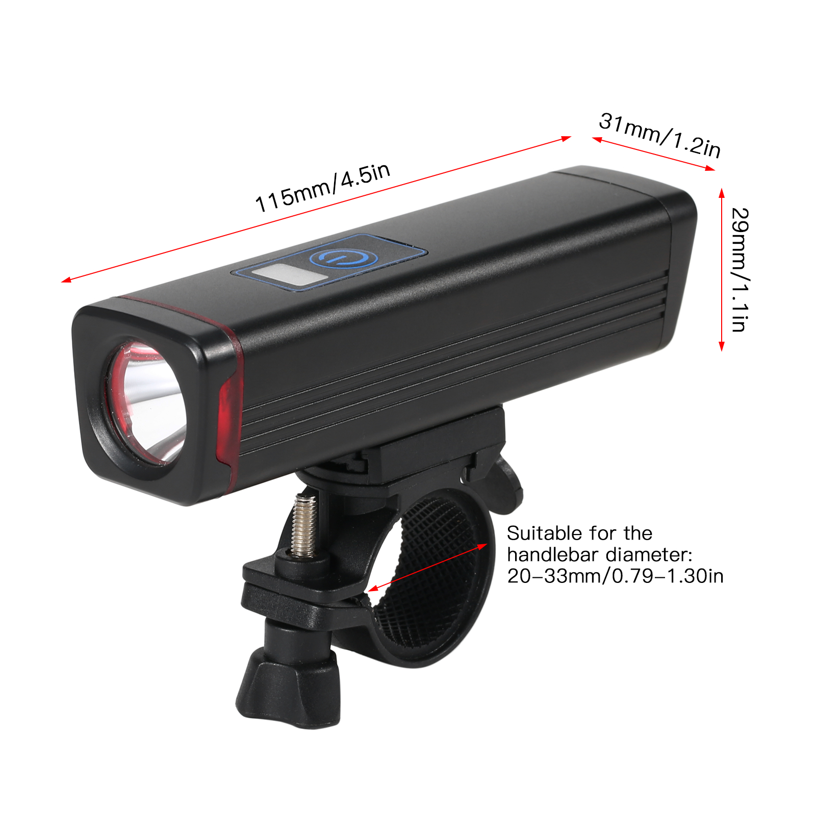 Đèn xe đạp LED siêu sáng có thể sạc lại làm bằng hợp kim nhôm và chống nước