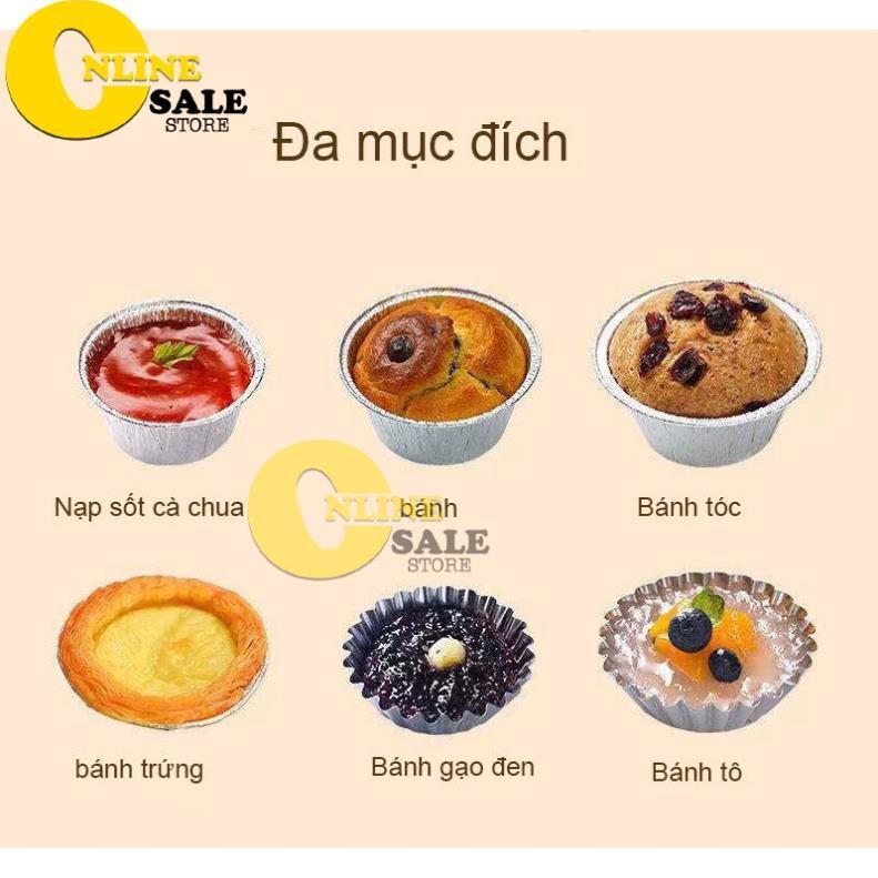 100 Đế Cốc Chén Giấy Bạc Lót Khuôn Nướng Bánh tart Trứng Tiện Dụng