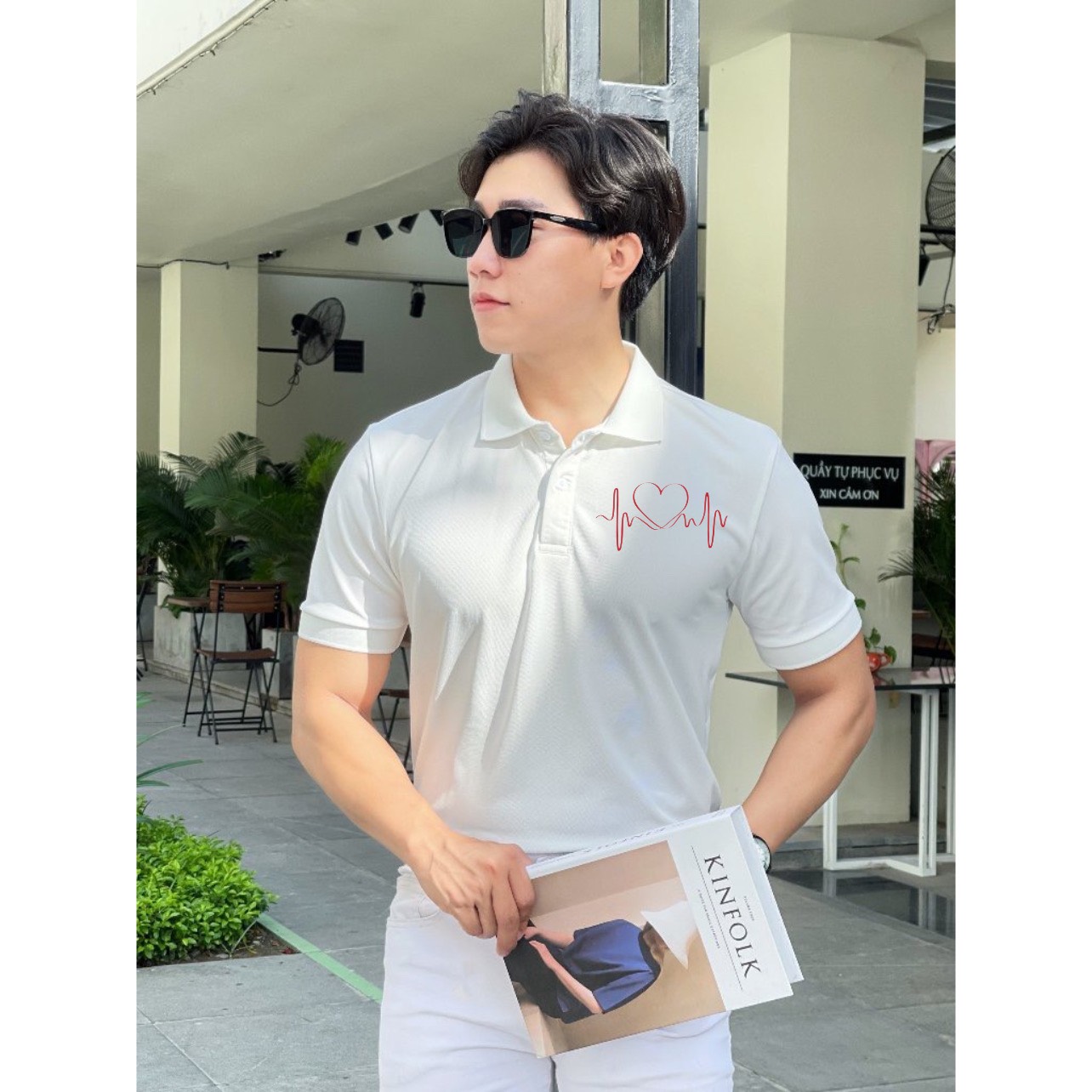 Áo polo Nam in nhịp đập trái tim