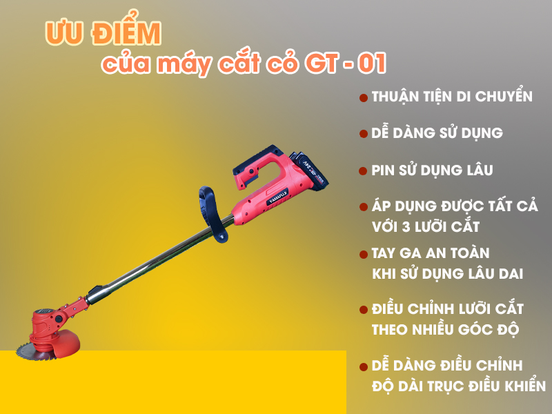 Máy cắt cỏ chạy pin Yamafuji GT-01 (24V)