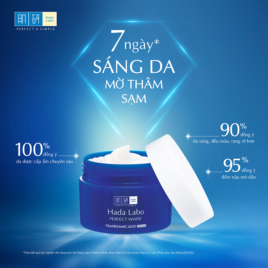 Kem Dưỡng Trắng Da Tối Ưu Hada Labo Perfect White Tranexamic Acid 1% Cream 50g