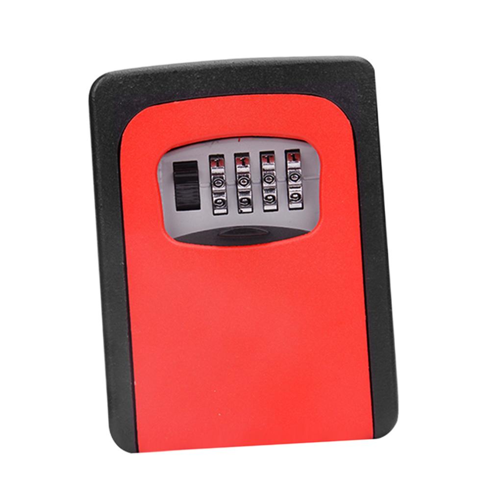 Outdoor Security Key Storage Lock Box Case Wall Mount Holder Password Red