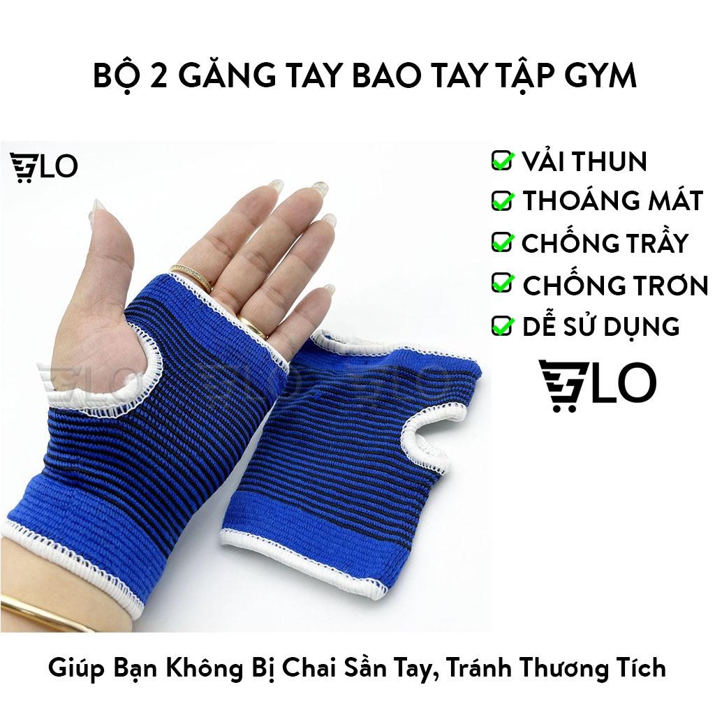 Bộ 2 Găng Tay Bao Tay Tập Gym Không Cuốn Viền Vải Thun