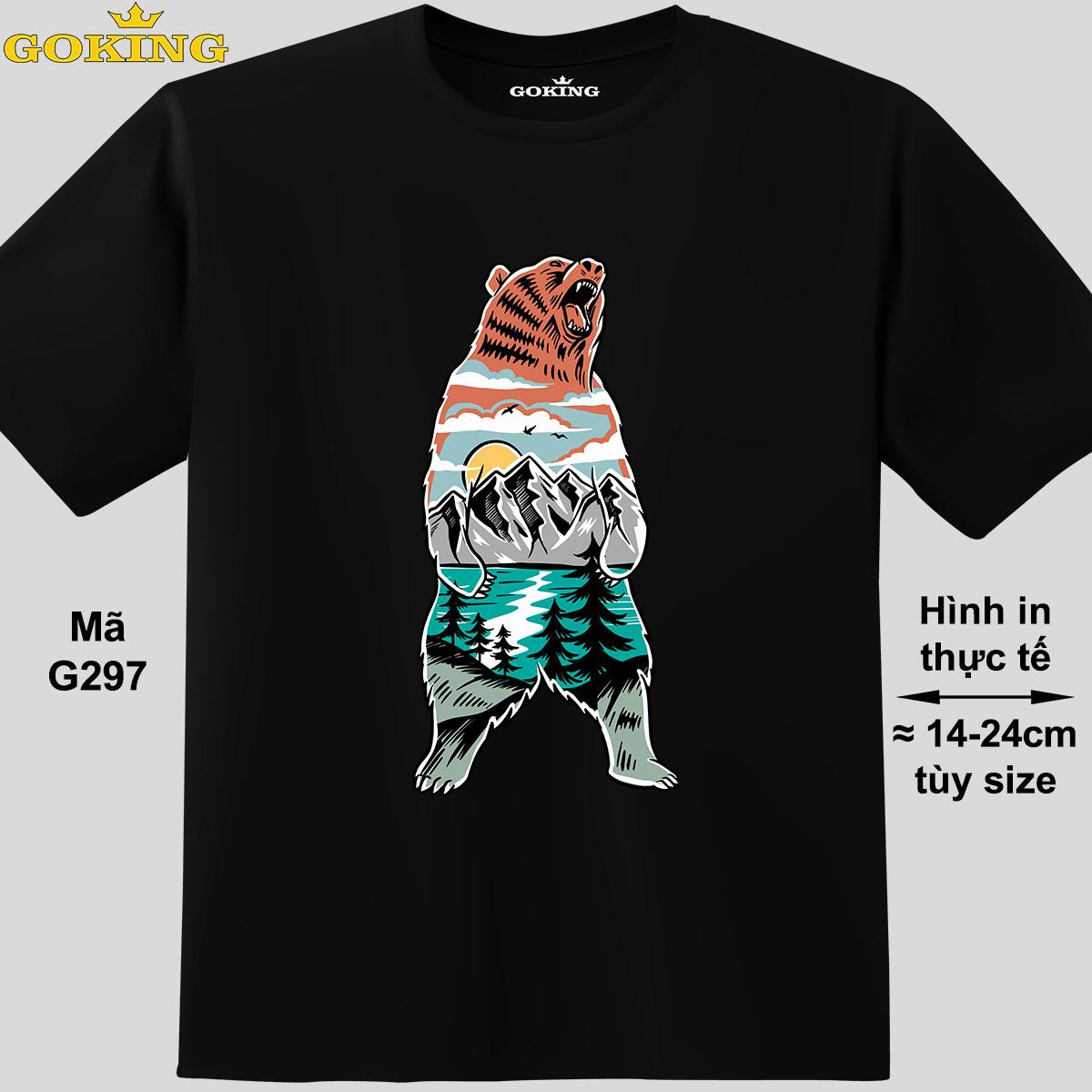 BEAR, mã G297. Áo thun siêu đẹp cho cả gia đình. Form unisex cho nam nữ, trẻ em, bé trai gái. Quà tặng ý nghĩa cho bố mẹ, con cái, bạn bè, doanh nghiệp, hội nhóm. Áo phông hàng hiệu Goking cao cấp in hình chữ 3D