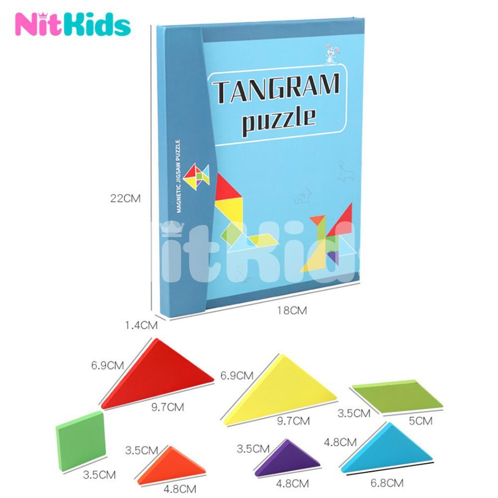 Bộ Xếp Hình Sáng Tạo Tangram, Đồ Chơi Ghép Gỗ Cho Bé 3 Tuổi, Tăng Tính Sáng Tạo và Tư Duy Trẻ Em