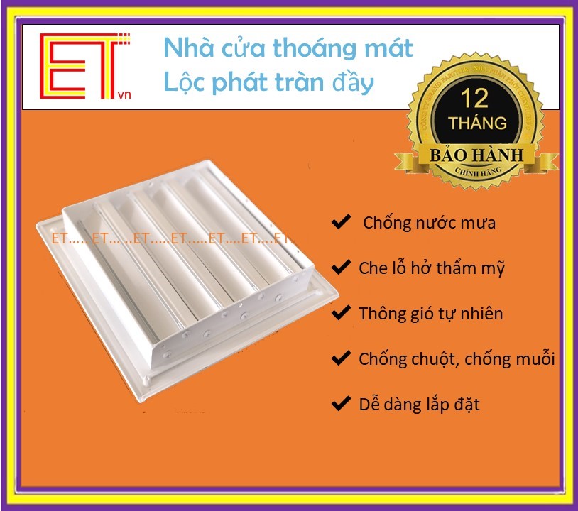 Chớp ô thoáng LOUVER-400x250 CHỐNG MUỖI, CHỐNG HẮT MƯA đa năng, nhôm sơn tĩnh điện siêu bền đẹp, Cửa thông khí, che lỗ hở thẩm mỹ chuyên dùng cho các biệt thự và TTTM