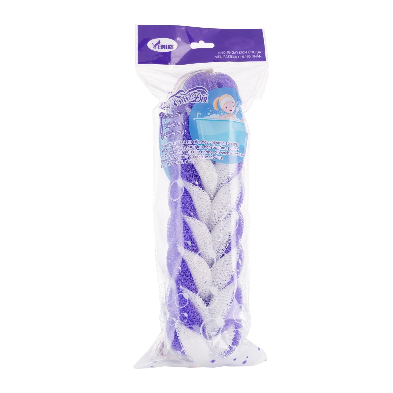 Combo Bông tắm tròn cao cấp Venus BRP-54 + Dây tắm dài đôi Venus BWP-90 + Bông tắm tay cầm Venus BH-150