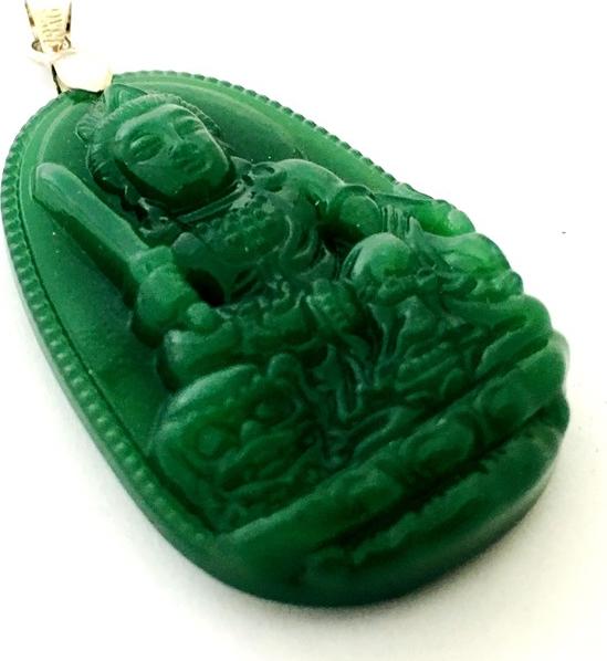 Mặt dây bản mệnh khắc ngài Văn Thù Bồ Tát đá mã não tự nhiên cho người tuổi Mão Bạc QTJ - MDNA122