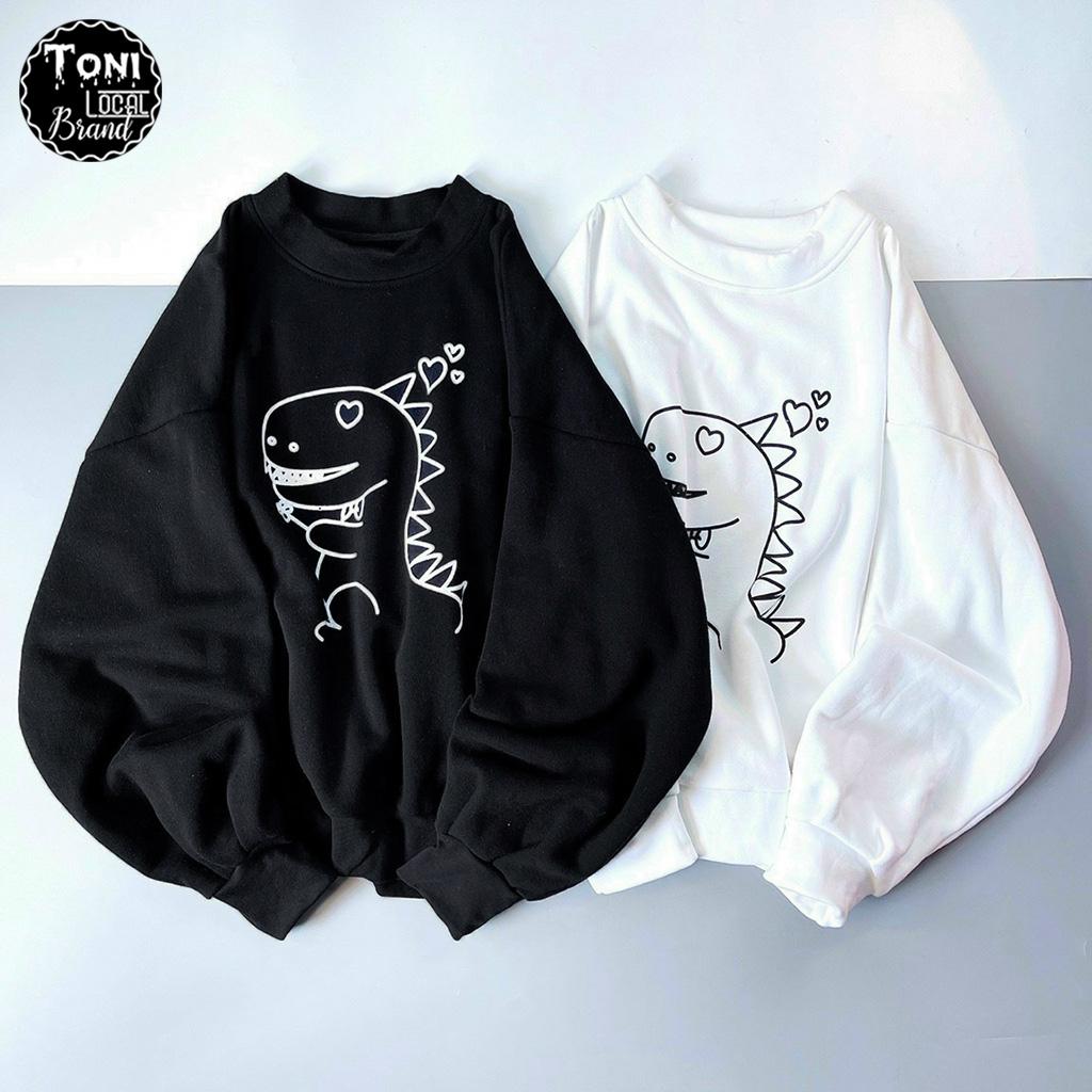 Áo Sweater Nỉ Ngoại nam nữ chống nắng giữ ấm hình Khủng Long