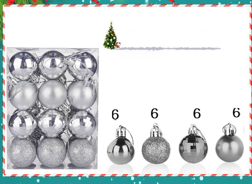 Hộp 4, 8, 12, 24 quả châu trang trí noel 4cm MẪU E11