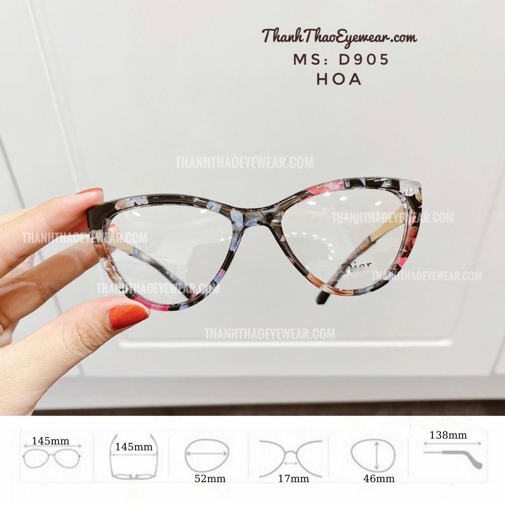 Kính Mắt Mèo Nữ Xếch Mix Kim Loại Cao Cấp Gọng Kính Cận D905 Nhiều Màu Thời Trang Hàn Quốc- ThanhThao Eyewear