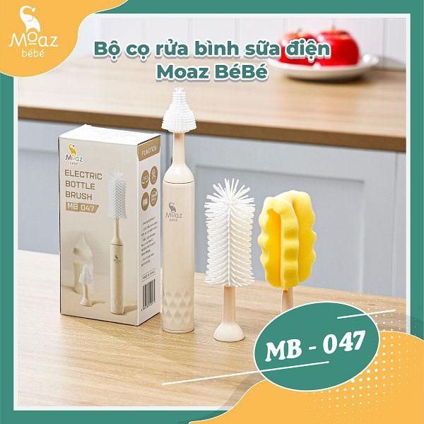 Bộ cọ rửa bình sữa điện Moaz Bébé MB - 047