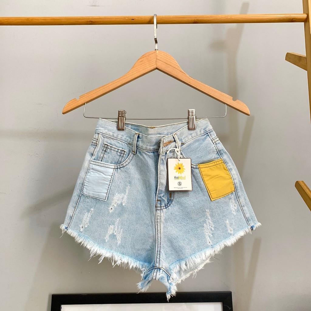 Quần short jean nữ lưng cao King168 , quần short nữ cao cấp SQ06