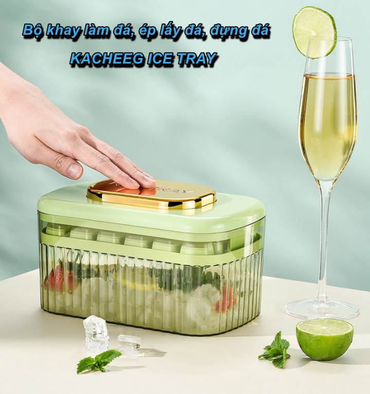 Bộ khay làm đá, ép lấy đá, đựng đá KACHEEG ICE TRAY cao cấp - Home and Garden