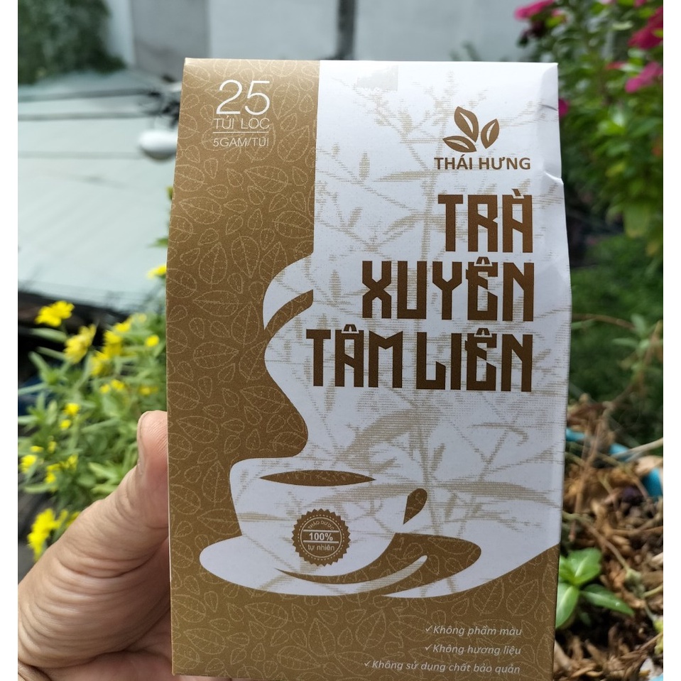 Trà Xuyên Tâm Liên Thái Hưng 25 túi lọc x 05g - Phòng ngừa các vấn đề hô hấp, giảm ho, giảm sốt, tăng đề kháng, chống cảm cúm, thanh nhiệt thải độc
