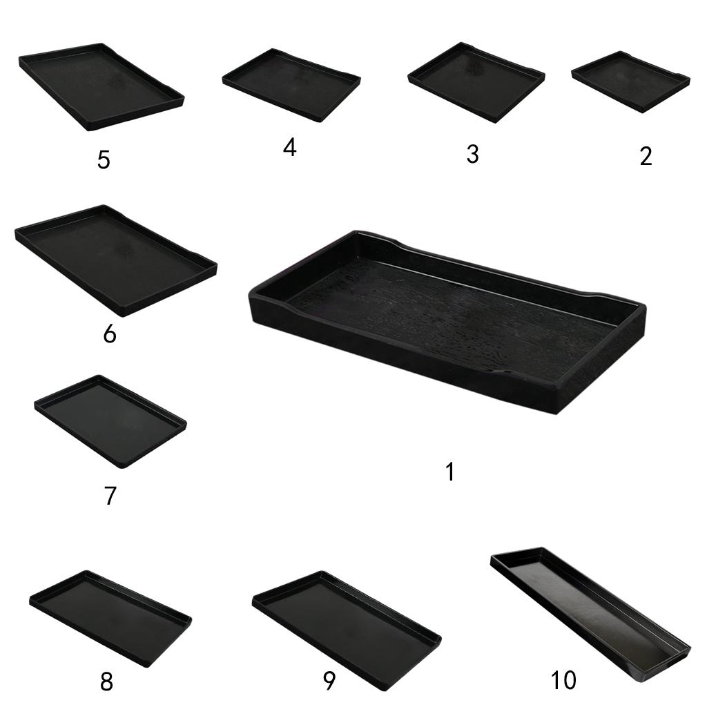 Melamine Hotel Serving Tray Dishes Cup Glass Cake Set Black