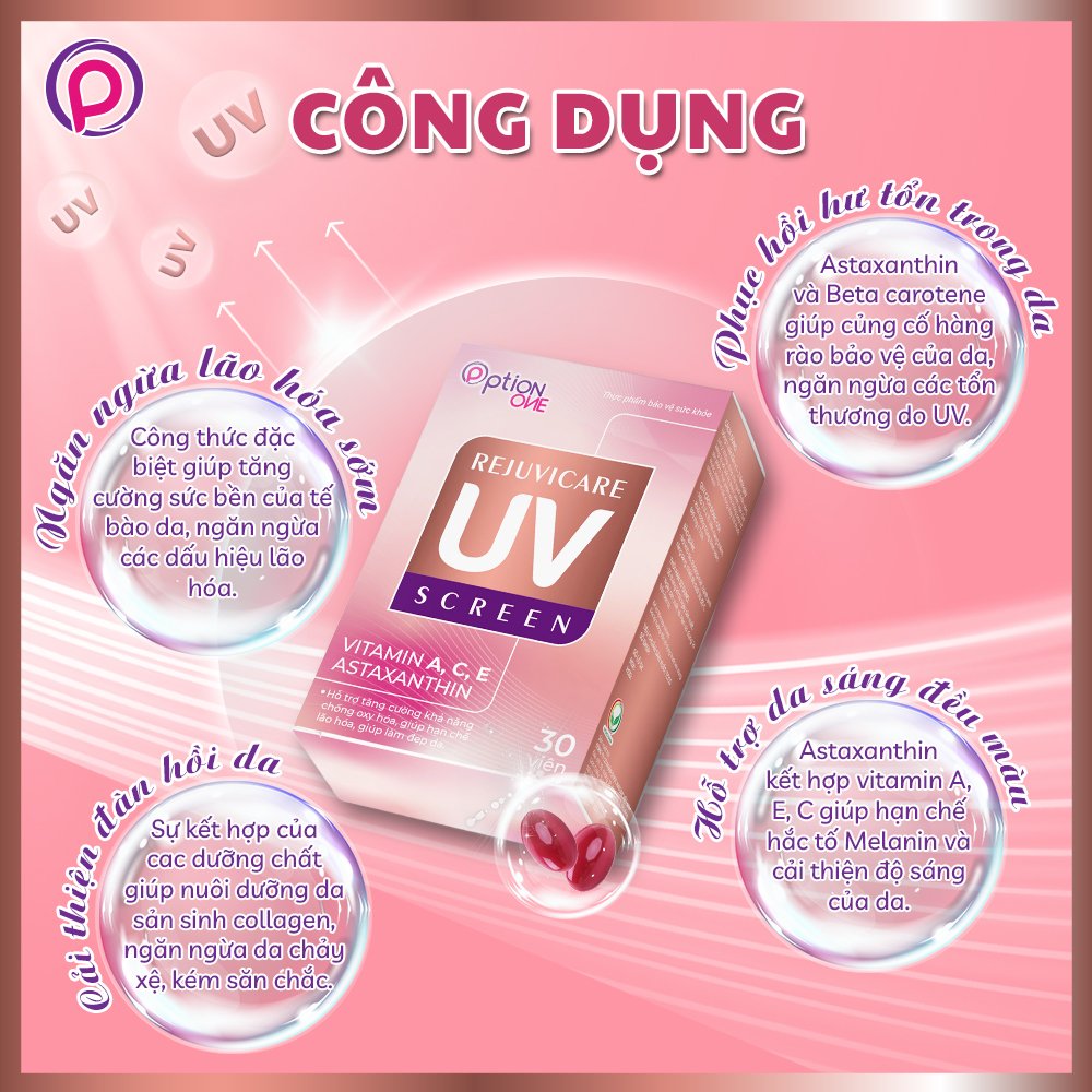 Viên uống chống nắng UV Screen Rejuvicare - 30 viên/ hộp