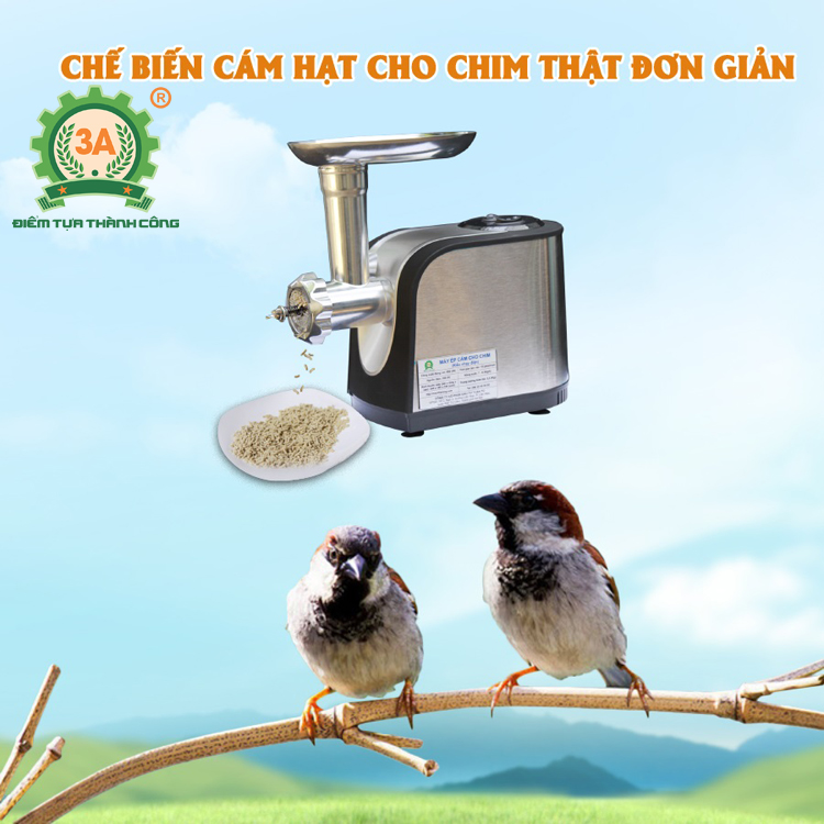 Máy làm cám hạt cho chim 3A650W hàng chính hãng