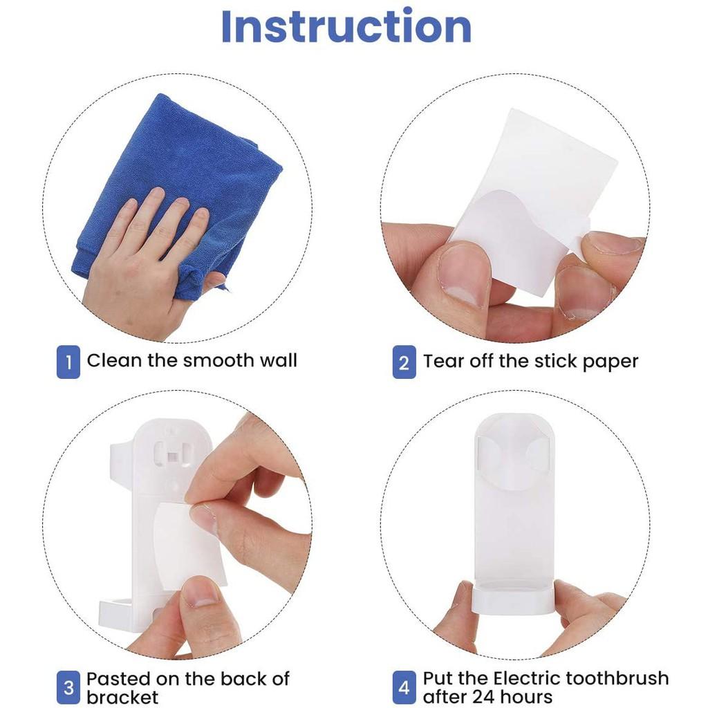 Kệ Dán Tường Nhiều Màu Để Bàn Chải Điện Cao Cấp. Phù Hợp Với Phòng Tắm Hiện Đại, Sử Dụng Miếng Dán 3M. Taky Home 4015