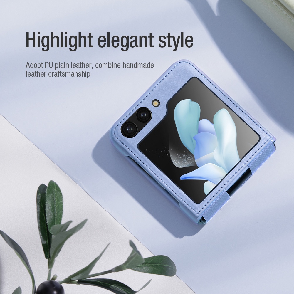 Ốp Case Nillkin Qin Leather Dành Cho Samsung Galaxy Z Flip 5 5G - Hàng Chính Hãng