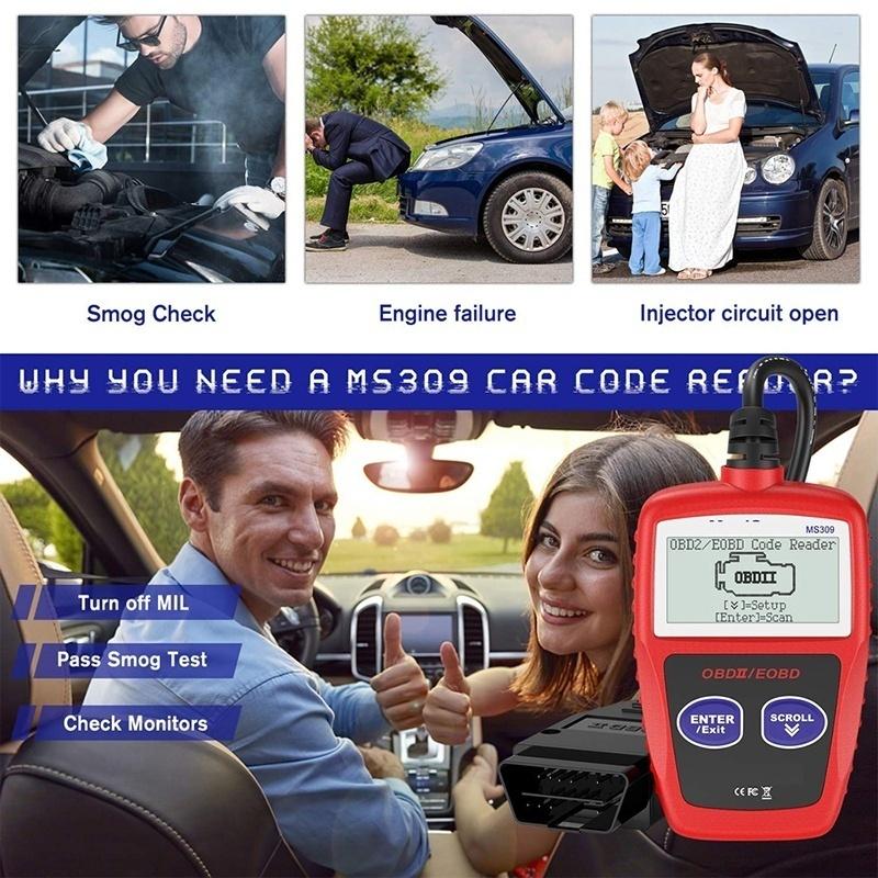 Máy đọc mã ô tô Obd2 Ms309 Công cụ chẩn đoán tự động