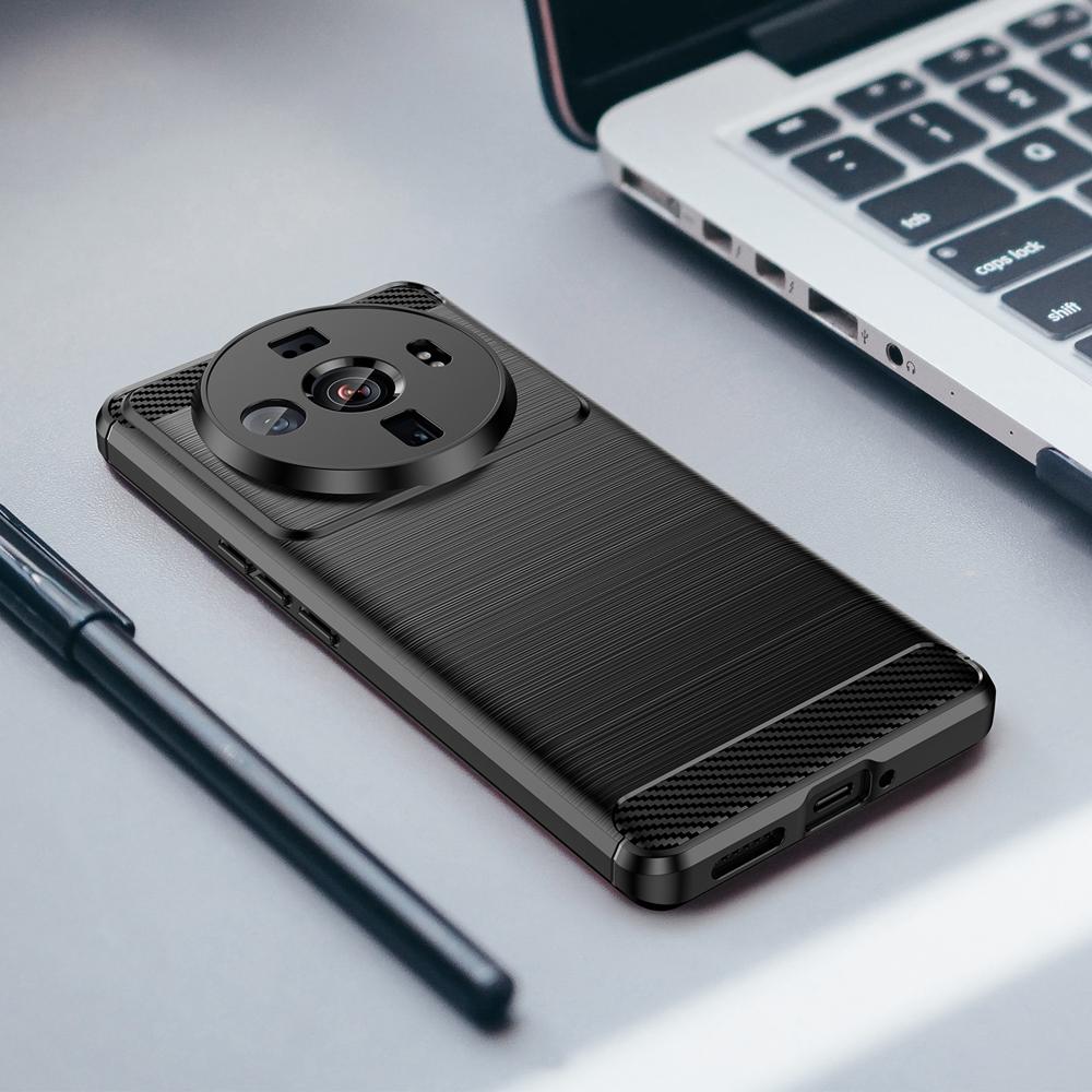 Ốp lưng dành cho Xiaomi 12s Ultra ốp silicone mềm Carbone phay xước chống sốc chống vân tay
