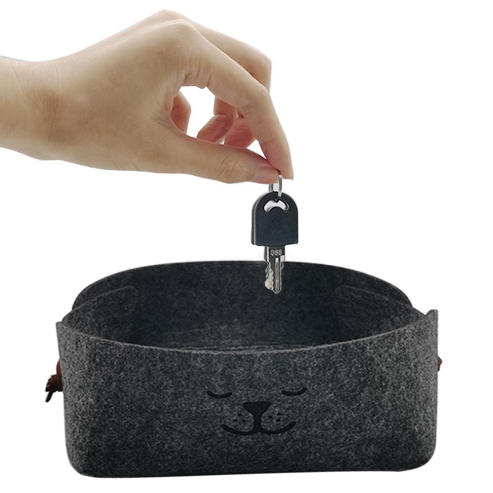 3 cái hộp đựng chìa khóa làm bằng vải nỉ có thể gấp lại họa tiết con chó dùng cho bàn làm việc văn phòng
