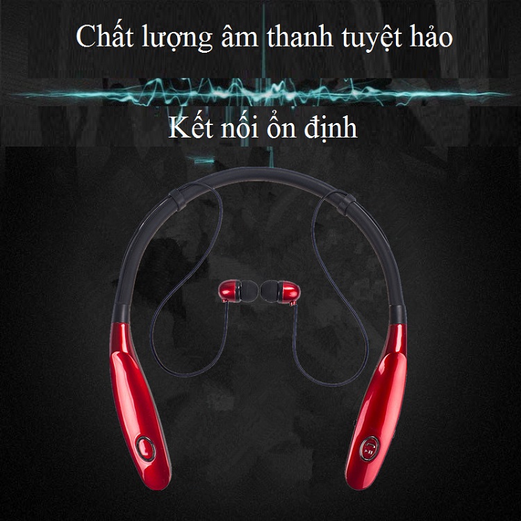 Tai Nghe Thể Thao Bluetooth BHS900S, Thiết Kế Đeo Cổ Và Nhét Tai, Âm Thanh Sống Động