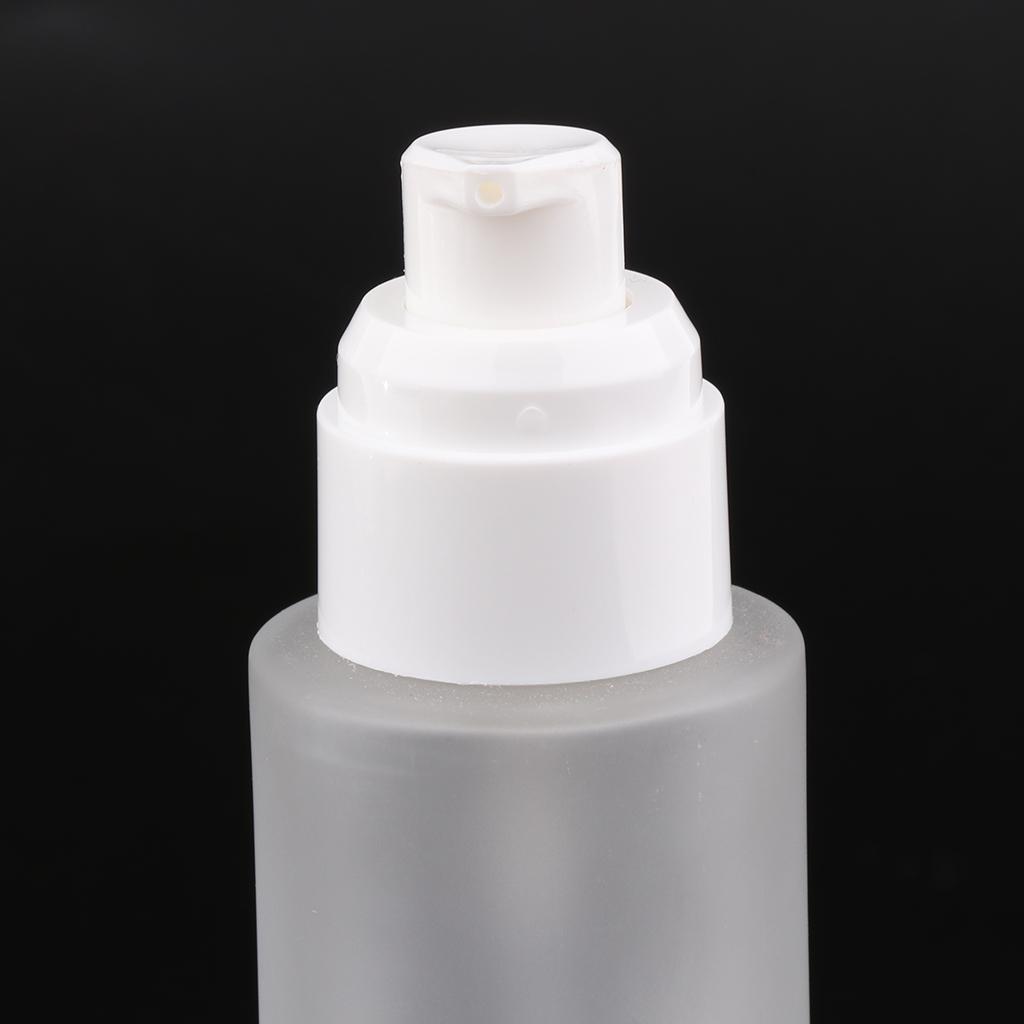 5 Pcs 80ml Glass Empty Bottles with Pump, Travel Cosmetic Bottle Dispenser,Great for Refill Cream/Serum/Skin Care/Lotions