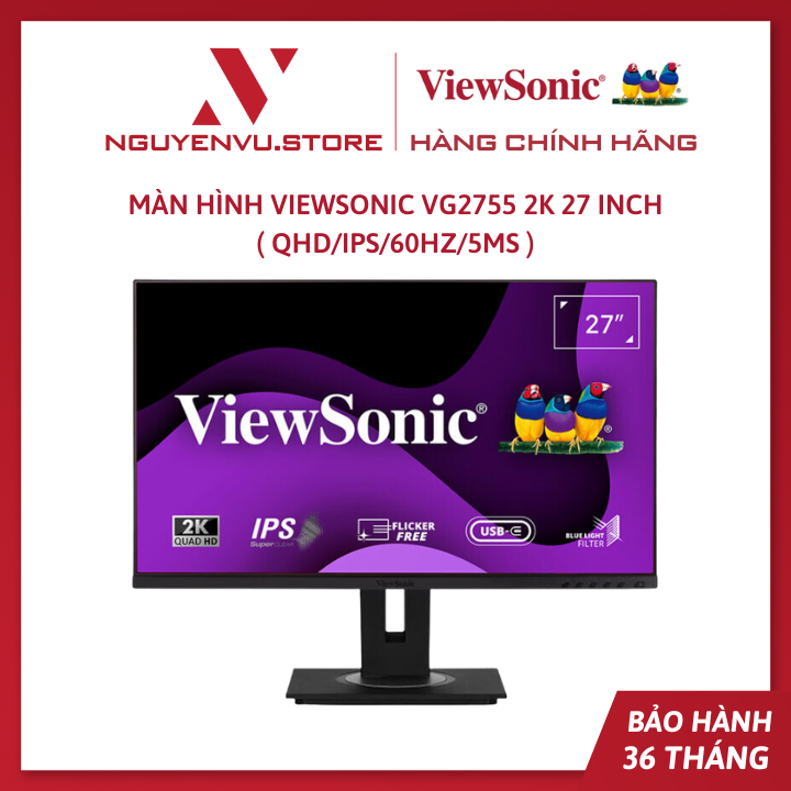 Màn Hình ViewSonic VG2755 2K 27 inch - Hàng Chính Hãng