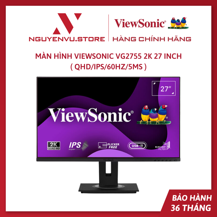 Màn Hình ViewSonic VG2755 2K 27 inch ( QHD/IPS/60Hz/5ms ) - Hàng Chính Hãng